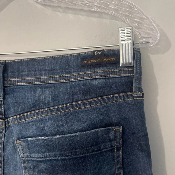 Citizens Of Humanity Dani Jeans Women’s 28 Blue Cropped Straight Leg Cuffed Hem - Picture 9 of 14